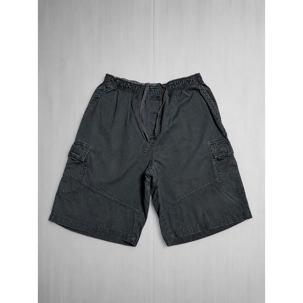 Vintage OP Ocean Pacific Cargo Shorts Men's Medium Gray Drawstring Surf Y2K